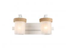 Golden 1048-BA2 NWT-CS - Chatham 2-Light Vanity Light in Natural White with Clear Sandblasted Glass