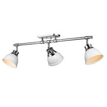 Golden 3602-3SF CH-WHT - Duncan 3-Light Semi-Flush - Track Light in Chrome with Matte White