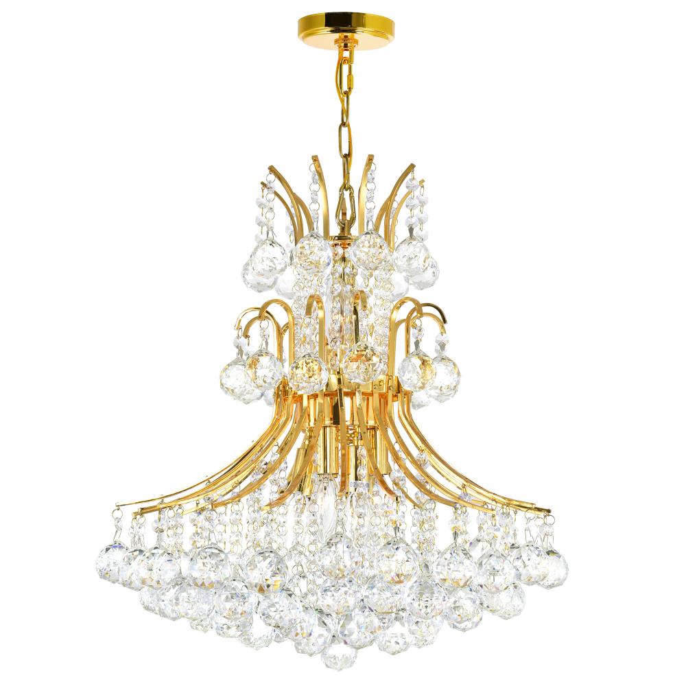 Princess 10 Light Down Chandelier With Gold Finish