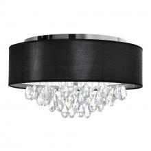 CWI Lighting 5443C18C (Black) - Dash 4 Light Drum Shade Flush Mount With Chrome Finish