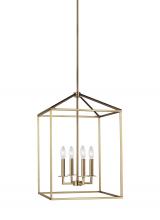 Generation Lighting 5115004-848 - Perryton transitional 4-light indoor dimmable medium ceiling pendant hanging chandelier light in sat