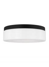 Generation Lighting 7569093S-112 - Rhett modern 1-light indoor dimmable medium ceiling flush mount in midnight black finish with concav