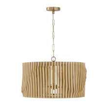 Capital 344642BWB - 24" W x 15" H 4-Light Pendant in Matte Brass and Handcrafted Blonde Mango Wood