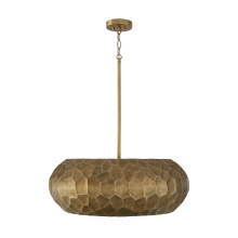 Capital 360241BPB - 26" W x 9.75" H 4-Light Faceted Drum Pendant in Burnished Patinaed Brass