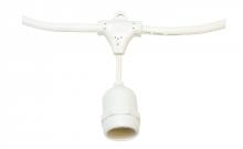 American Lighting LS-MS-24-100-WH - 100' LT STRING,SUSPENDED SCKT,MED BASE,2' SCKT SP,WHITE WIRE,14AWG SJTW,2 PRNG MALE P