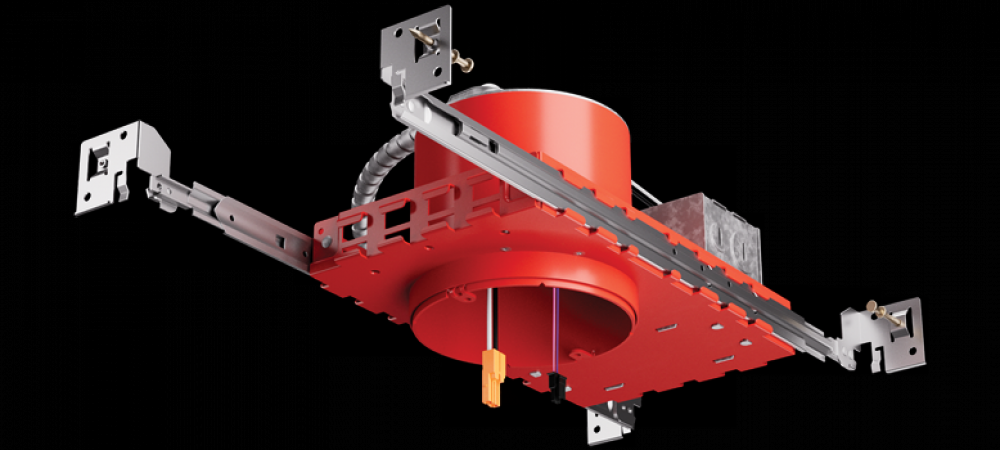 0-10V, 120/277V 4" New Construction IC Airtight Housing for 2-Hr Fire Rated Ceilings