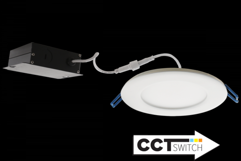 4" Ultra Slim LED Round Panel Light with 5-CCT Switch