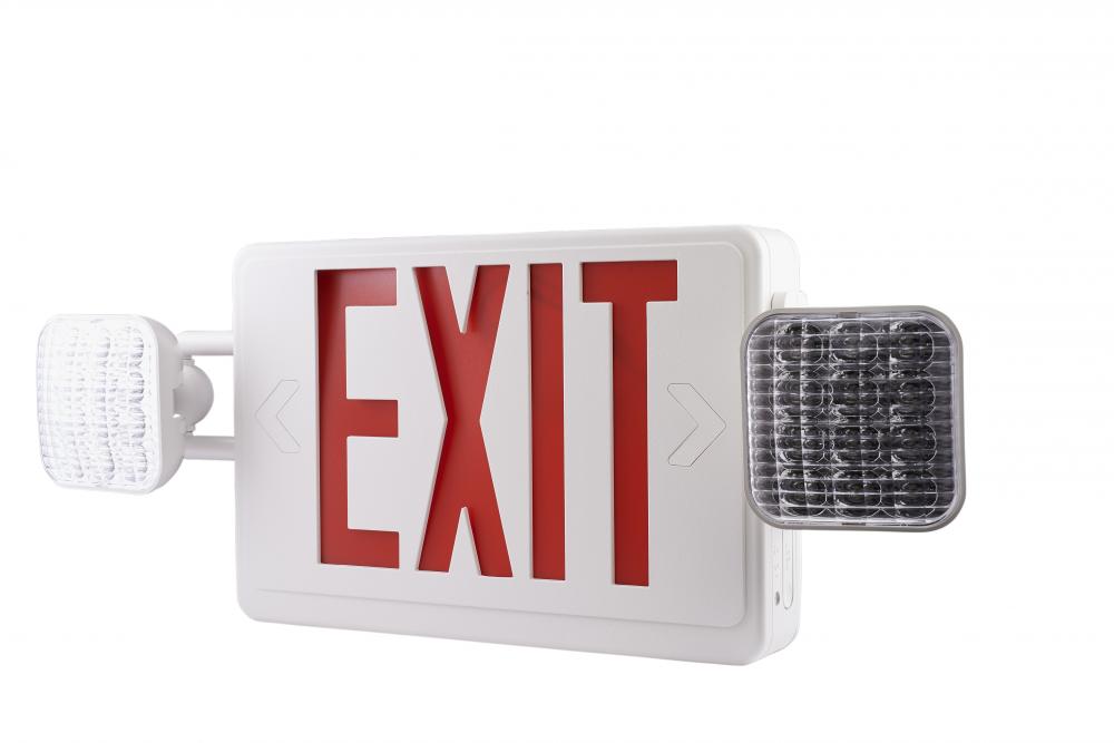 DISCON EXIT W/LED EMRGNCY COMBO 120/277V