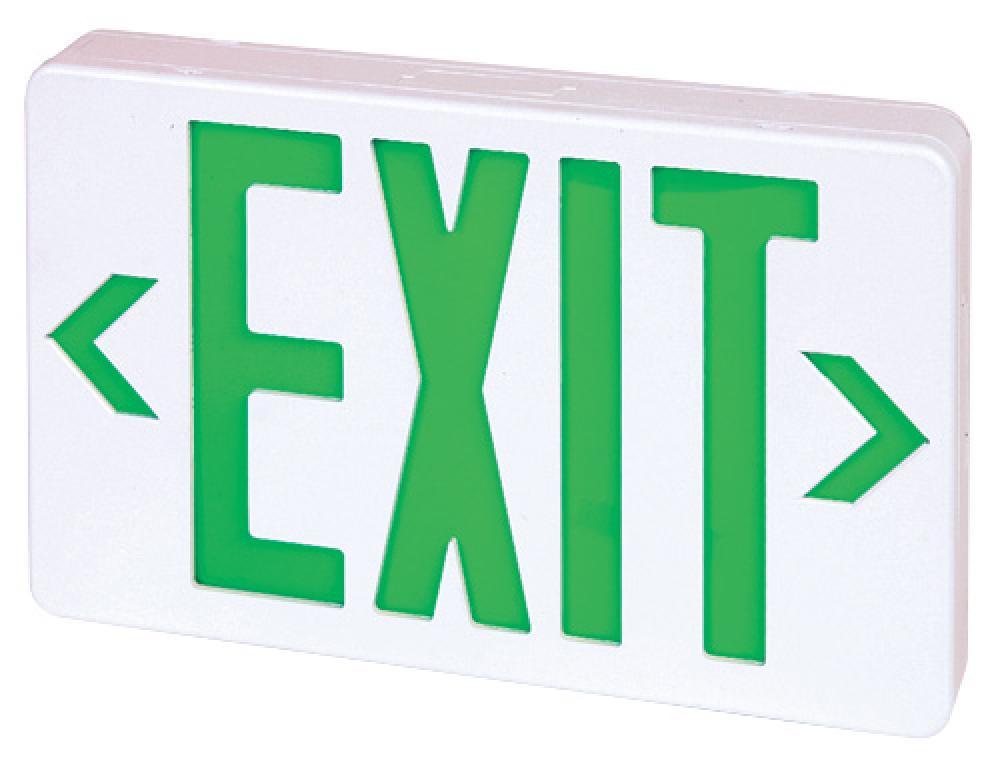 LED Exit Sign, Green or Red Letters, Single/Double Face Configurable