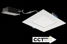 Elco Lighting ERT661CT5W - 6" Ultra Slim LED Square Panel Light with 5-CCT Switch