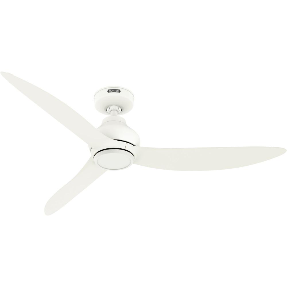 Hunter 52 inch Mazzini ENERGY STAR® Matte White Damp Rated Ceiling Fan and Handheld Remote