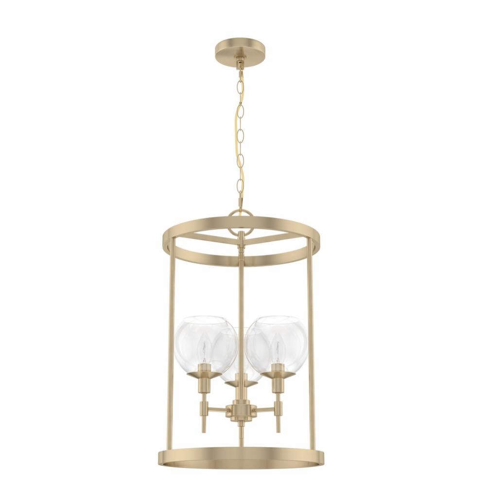 Hunter Xidane Alturas Gold with Clear Glass 3 Light Pendant Ceiling Light Fixture