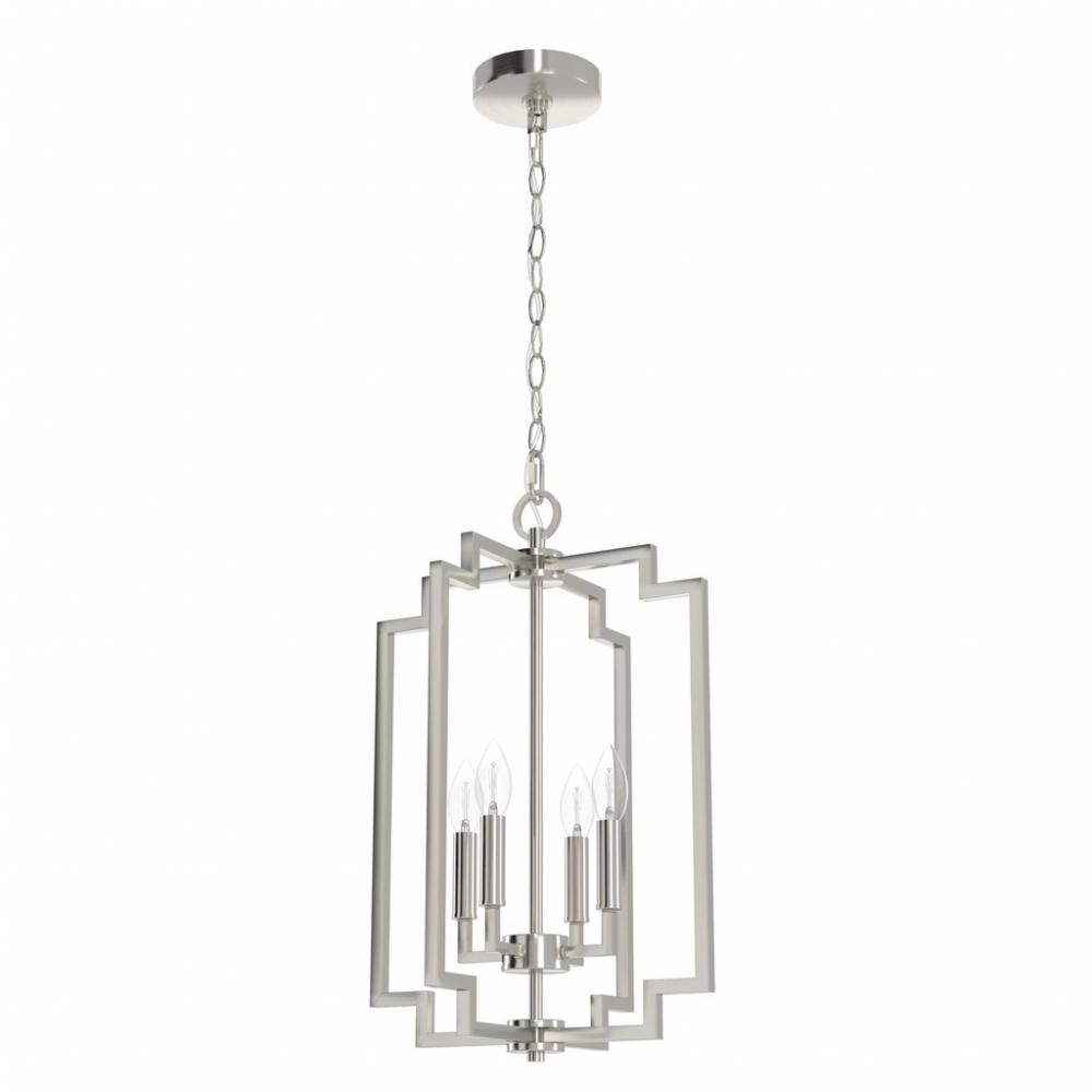 Hunter Zoanne Brushed Nickel 4 Light Medium Pendant Ceiling Light Fixture