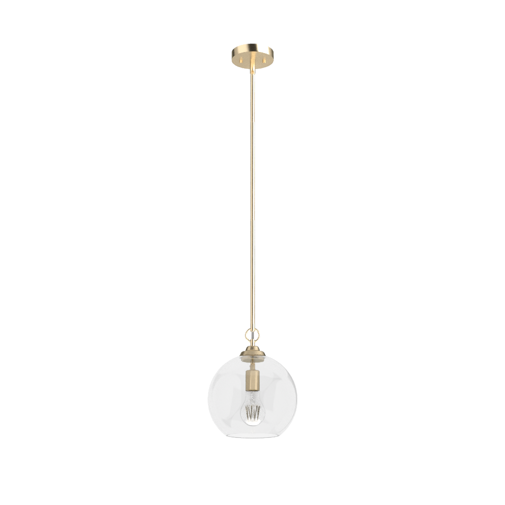 Hunter High Oaks Alturas Gold with Clear Seeded Glass 1 Light Pendant Ceiling Light Fixture