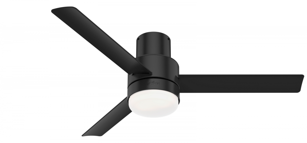 Hunter 52 inch Gilmour Matte Black Low Profile Damp Rated Ceiling Fan with LED Light Kit