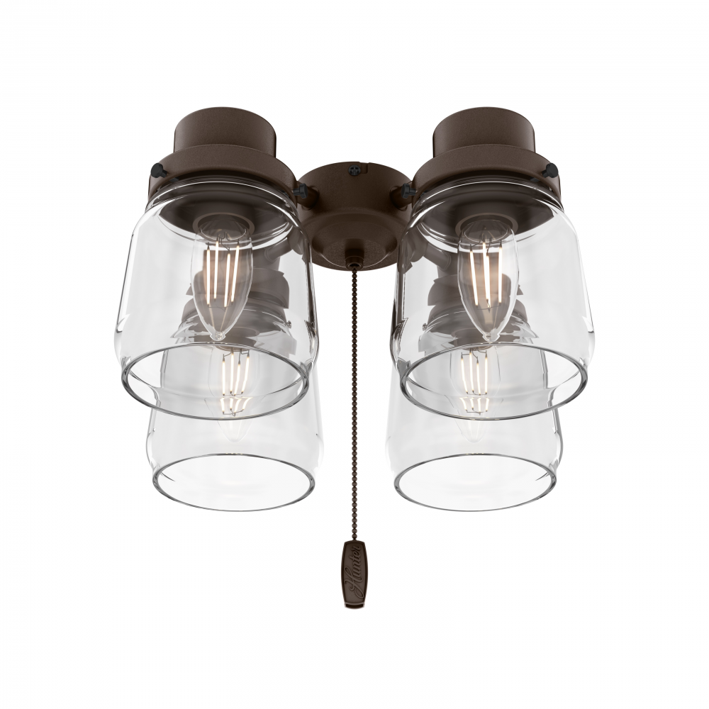 Hunter Original® 4 Light Accessory Fitter and Glass, Chestnut Brown