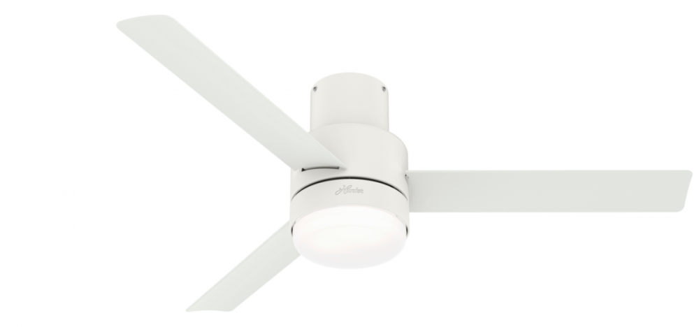 Hunter 52 in Gilmour Matte White Low Profile Damp Rated Ceiling Fan w/ LED LT Kit & Handheld Remote