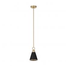 Hunter 19442 - Hunter Klein Alturas Gold and Flat Matte Black 1 Light Mini Pendant Ceiling Light Fixture