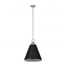 Hunter 19447 - Hunter Klein Brushed Nickel and Flat Matte Black 3 Light Medium Pendant Ceiling Light Fixture