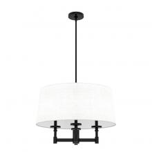 Hunter 19702 - Hunter Briargrove Matte Black 4 Light Large Chandelier Ceiling Light Fixture