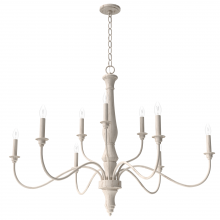 Hunter 19856 - Hunter Teren Distressed White 9 Light Chandelier Ceiling Light Fixture