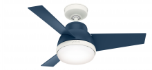 Hunter 51838 - Hunter 36 inch Valda Indigo Blue Ceiling Fan with LED Light Kit and Handheld Remote