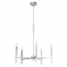 Hunter 19522 - Hunter Sunjai Brushed Nickel 5 Light Medium Chandelier Ceiling Light Fixture