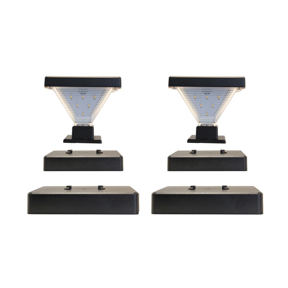 Luxor Solar Post Cap Light â€“ Black 2 PK