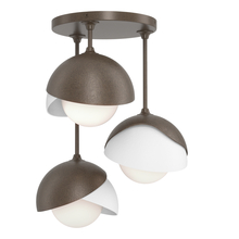 Hubbardton Forge 121374-SKT-05-02-GG0711 - Brooklyn 3-Light Double Shade Semi-Flush