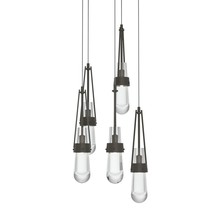 Hubbardton Forge 131127-SKT-LONG-07-ZM0434 - Link 5-Light Clear Glass Pendant