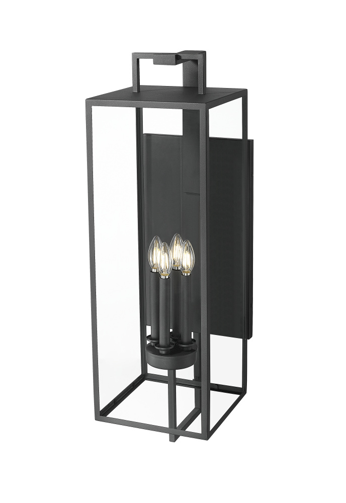 Lamont 34" High 4-Light Outdoor Wall Sconce - Textured Black