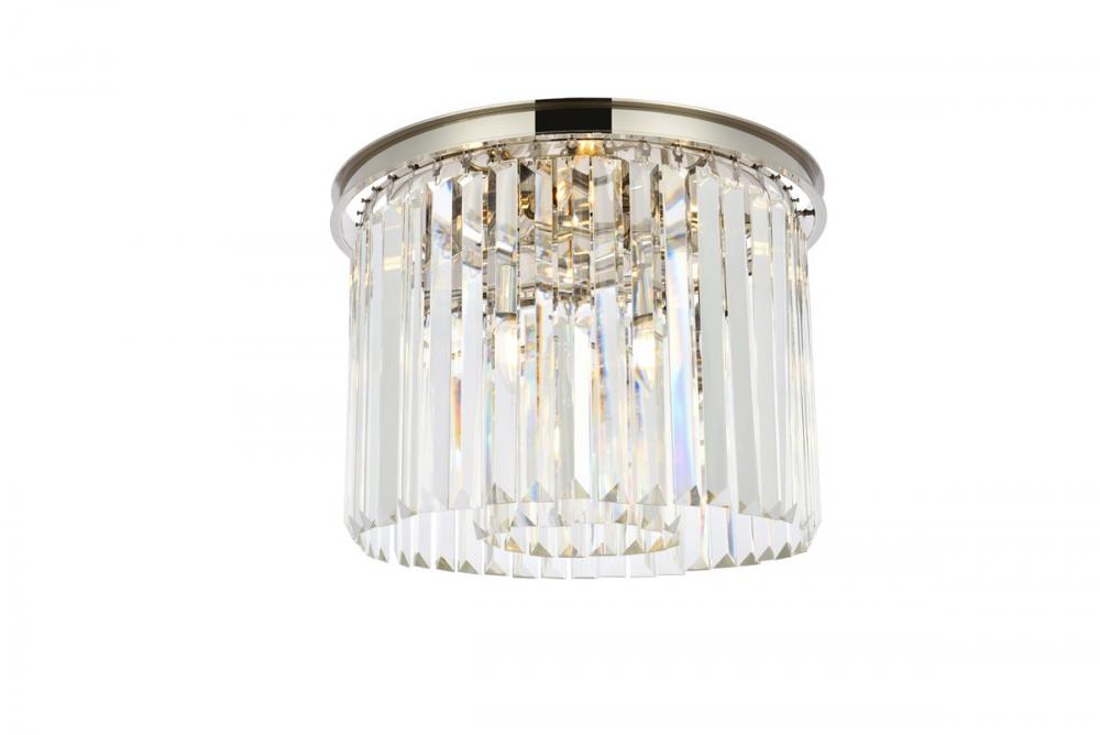 Sydney 6 Light Polished Nickel Flush Mount Clear Royal Cut Crystal