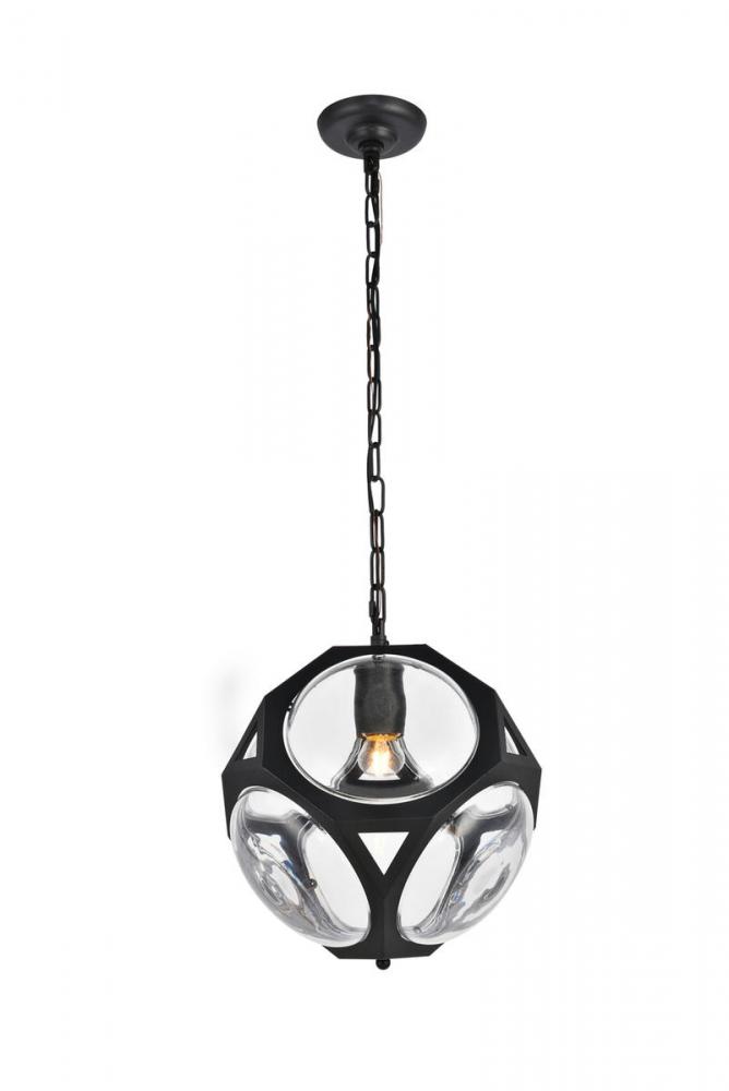 Vega 1 Light in Flat Black Pendant