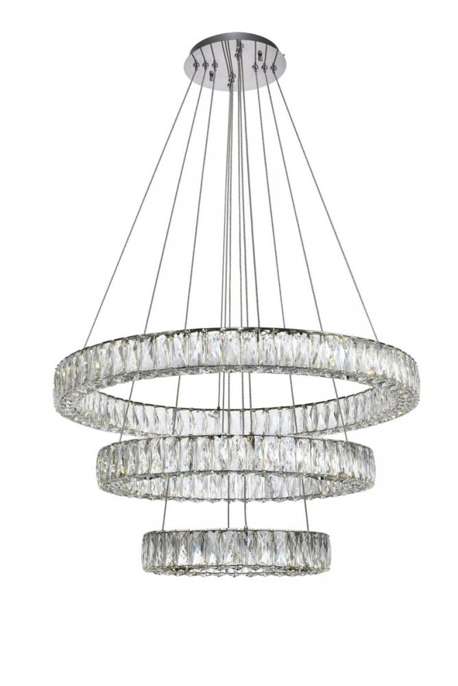 Monroe Integrated LED Chip Light Chrome Chandelier Clear Royal Cut Crystal