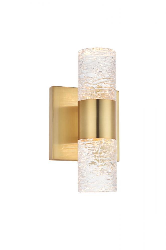 Vega 2 Light Gold LED Wall Sconce