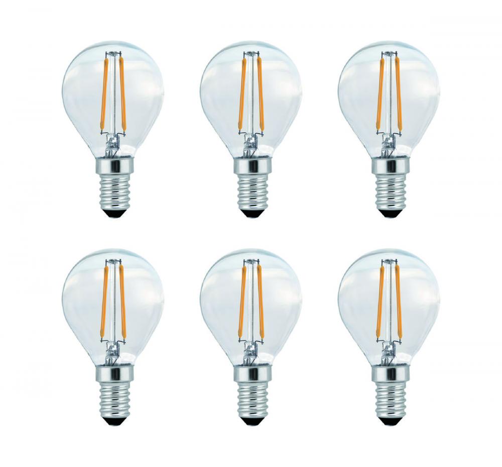 Non-dimmable 4W LED G14 light bulb 2700K pack of 6