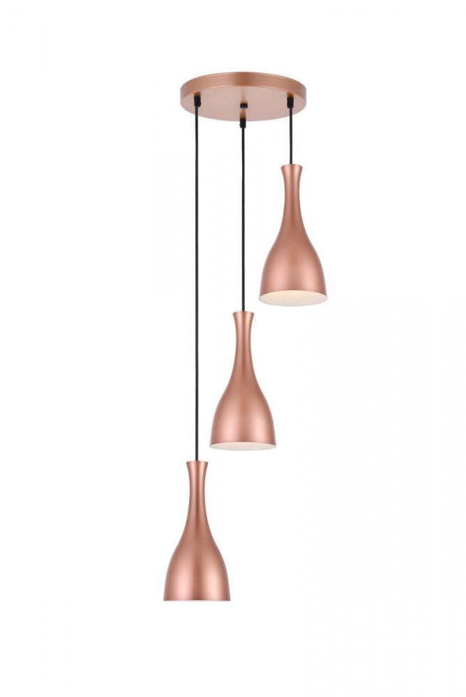 Aiken 3 Light Honey Gold Pendant