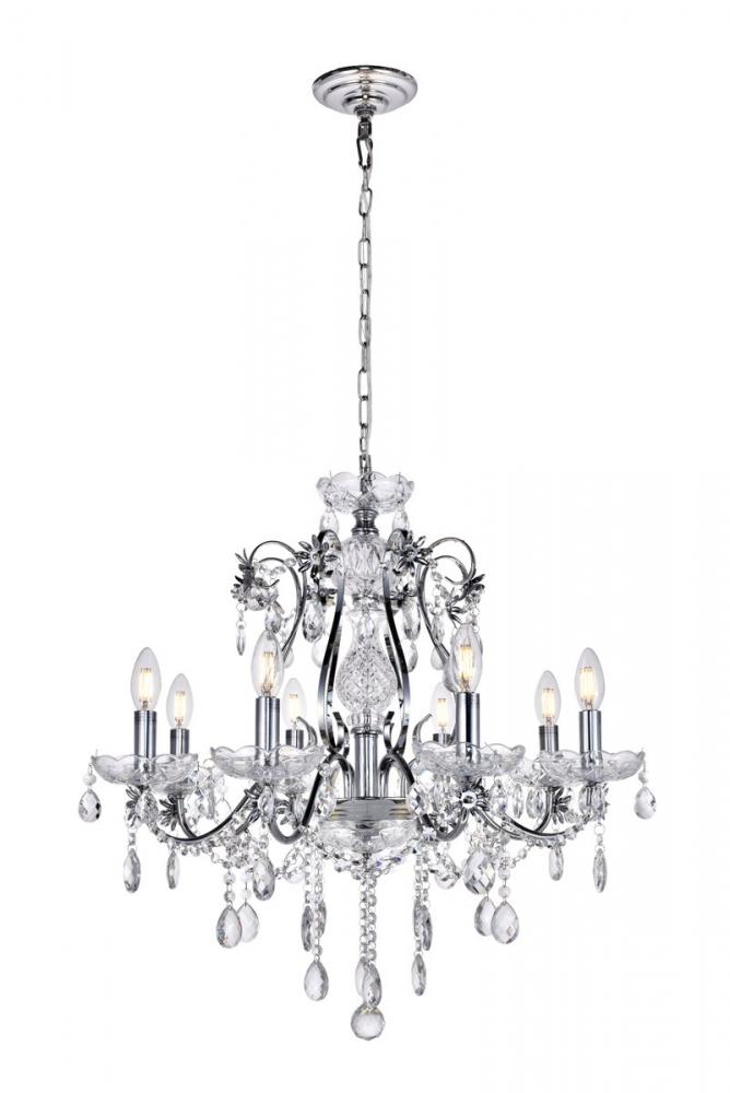 Voltaire Collection Chandelier D26 H25 Lt:8 Chrome Finish