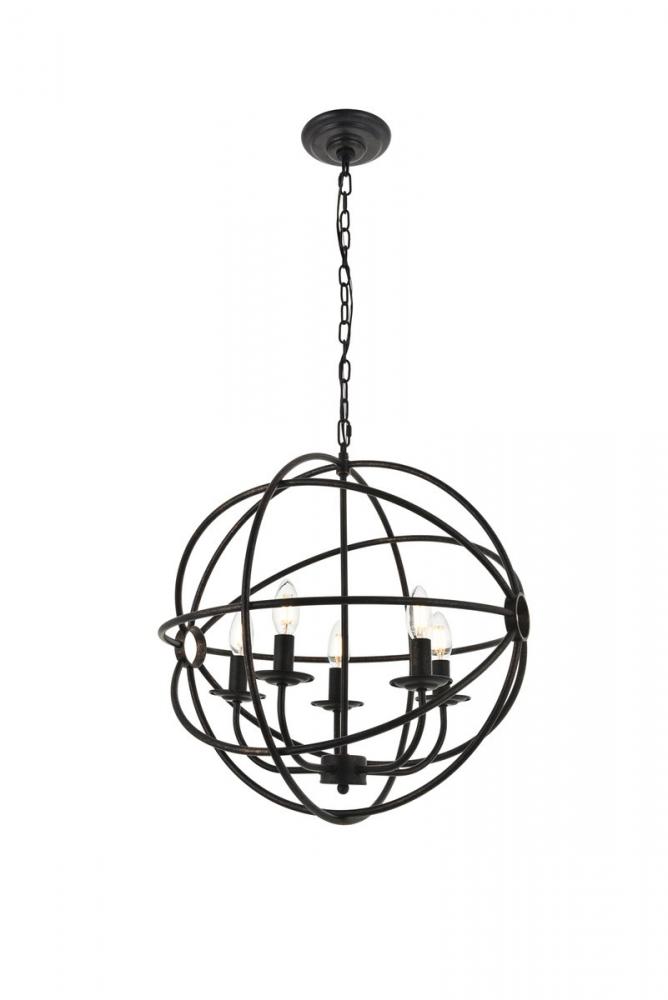 Octavia 5 Light Dark Brown Pendant