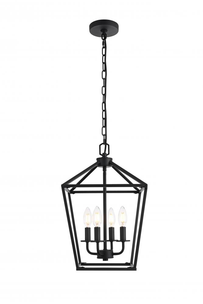 Gage 12 inch Lantern Pendant in Black