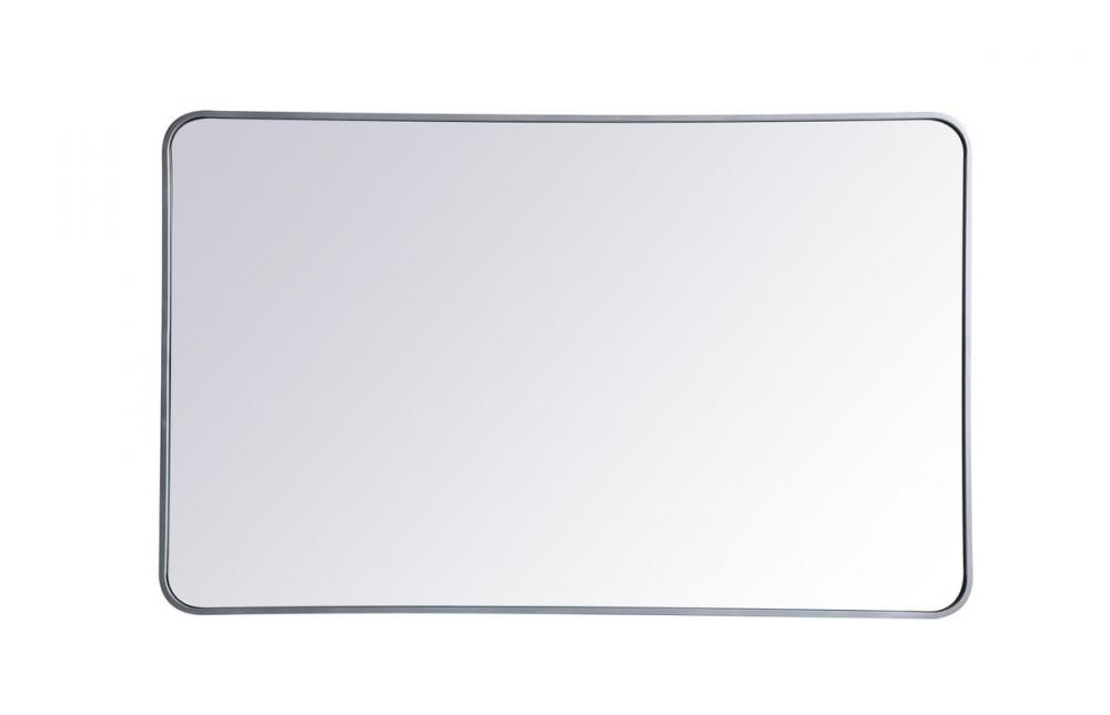 Soft corner metal rectangular mirror 30x48 inch in Silver