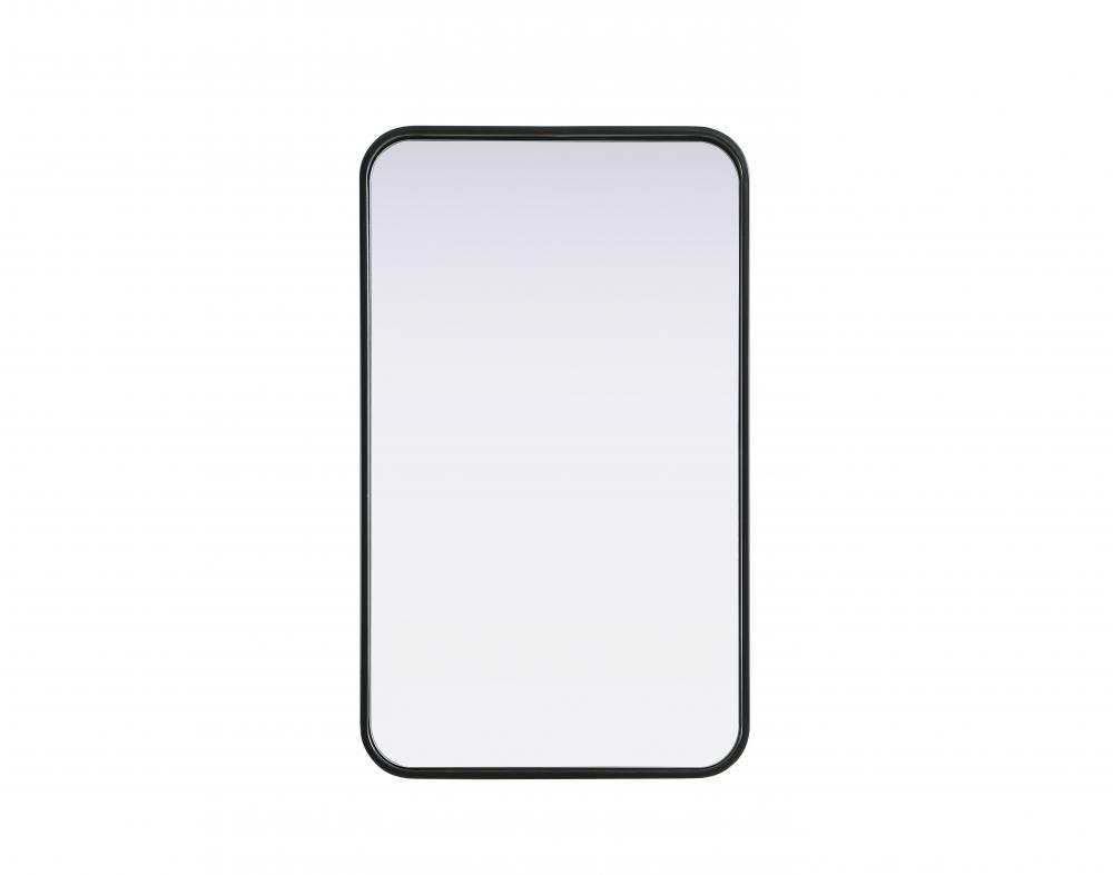 Contour Metal Rectangle Mirror 18x30 in Black