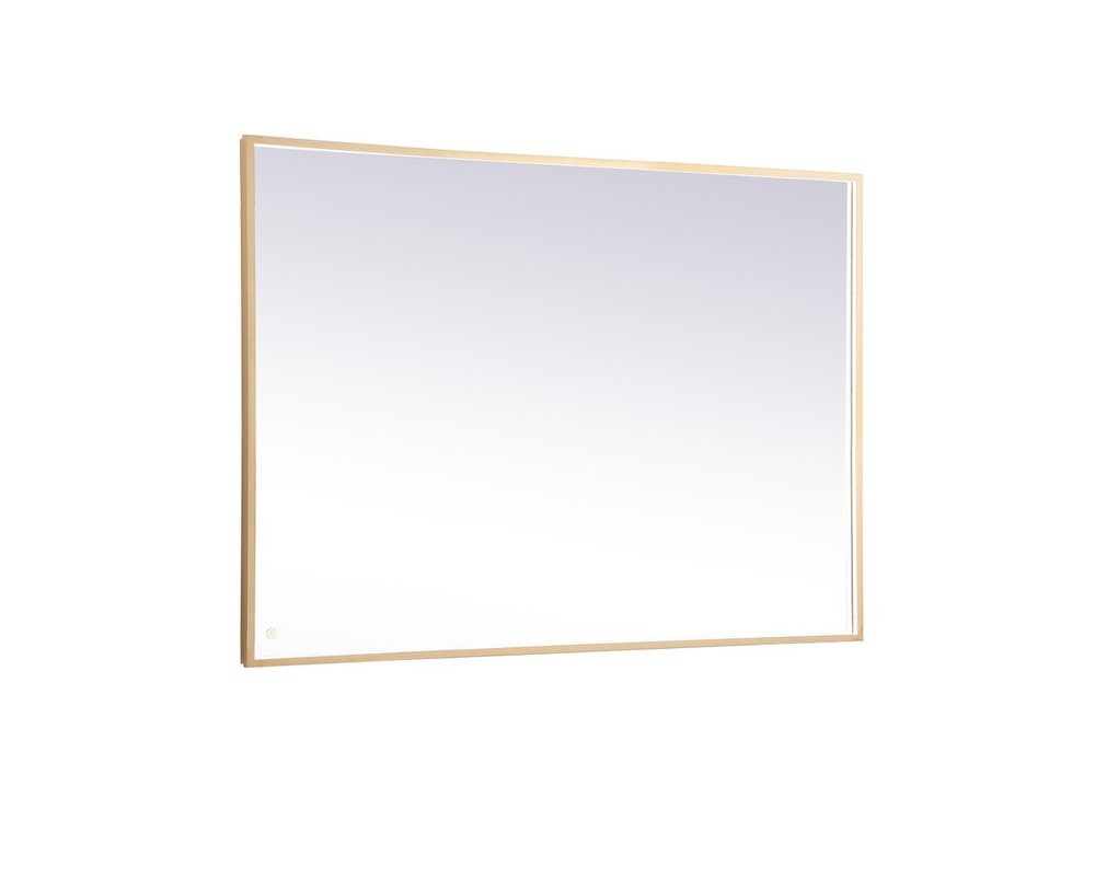 Pier 42x60 inch LED mirror with adjustable color temperature 3000K/4200K/6400K in brass