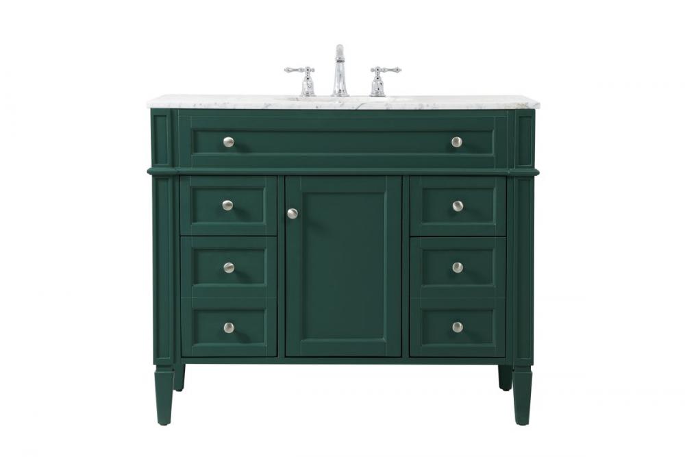 42 Inch Single Bathroom Vanity in Green