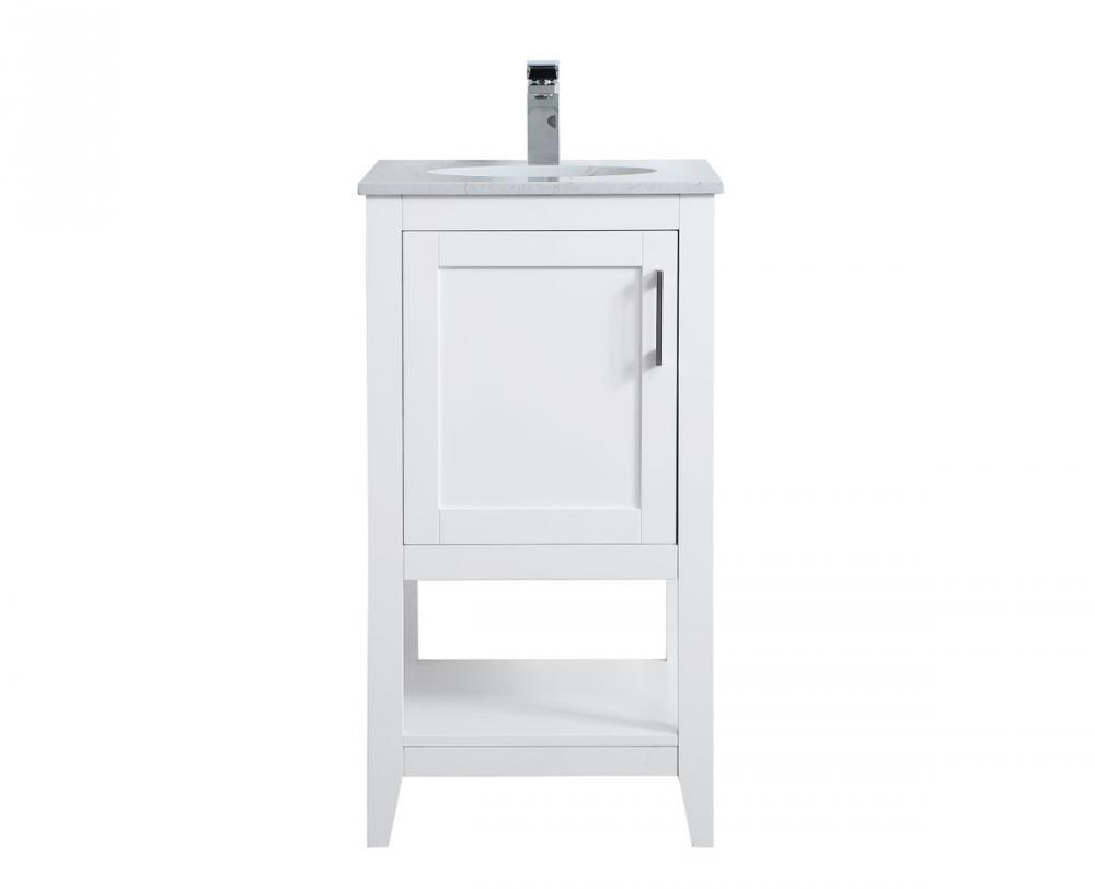 18 Inch Single Bathroom Vanity in White