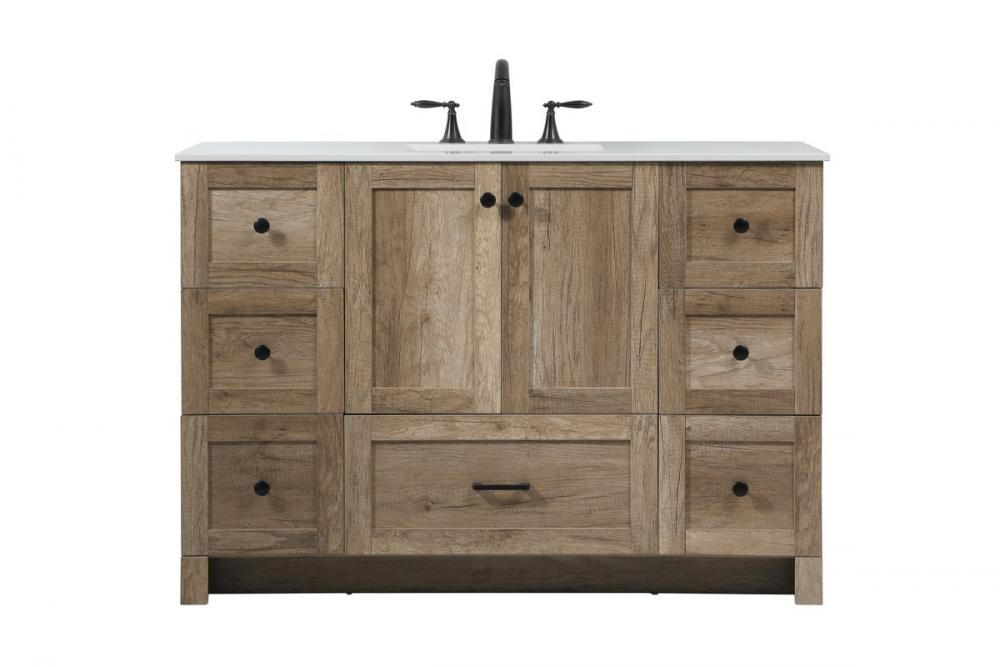 48 Inch Single Bathroom Vanity in Natural Oak