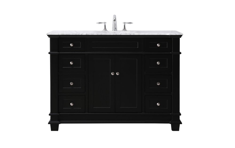 48 Inch Single Bathroom Vanity Set in Black