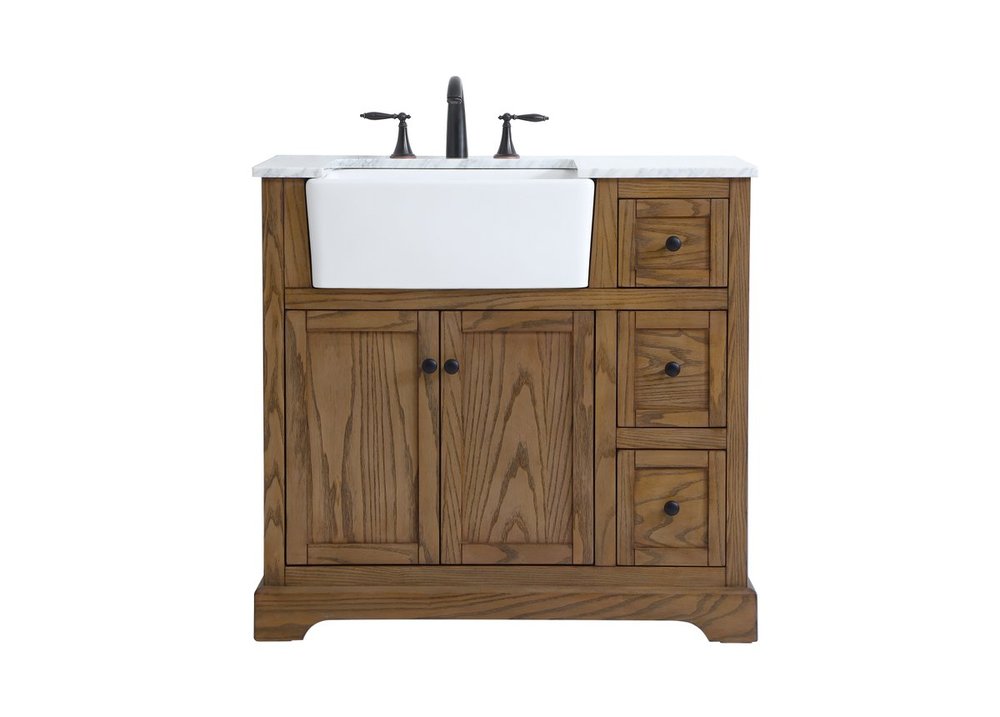 36 inch Single bathroom vanity in driftwood