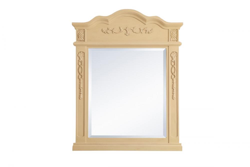 Wood Frame Mirror 28 Inchx36 Inch in Light Antique Beige