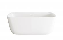 Elegant BT10559GW-WHT - 59 inch Soaking Bathtub in Glossy White with Polished White Trim